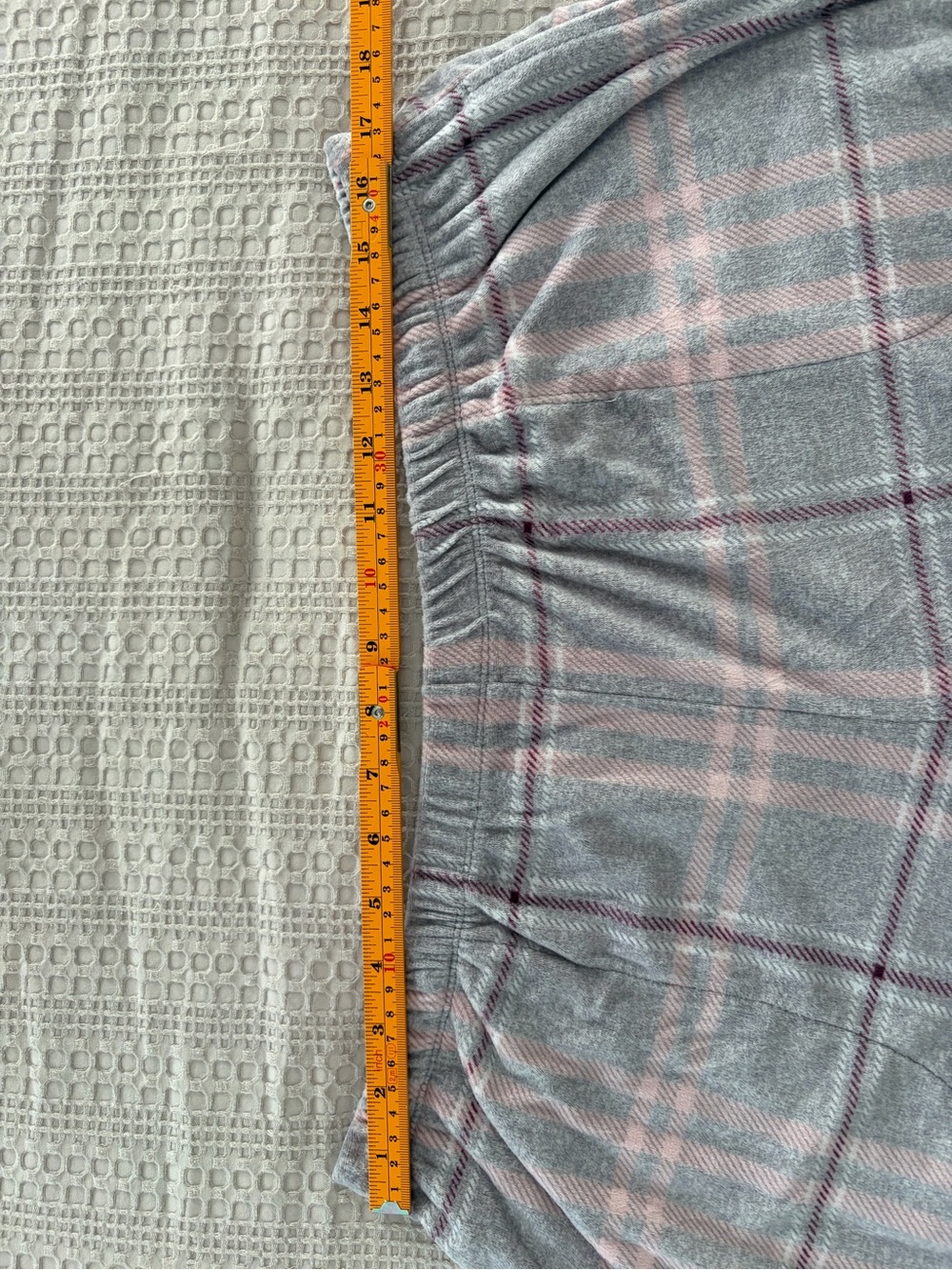 Joyspun Women’s Stretch Velour Plaid Fleece Pajama Set Pink & Gray XL - Picture 10 of 10